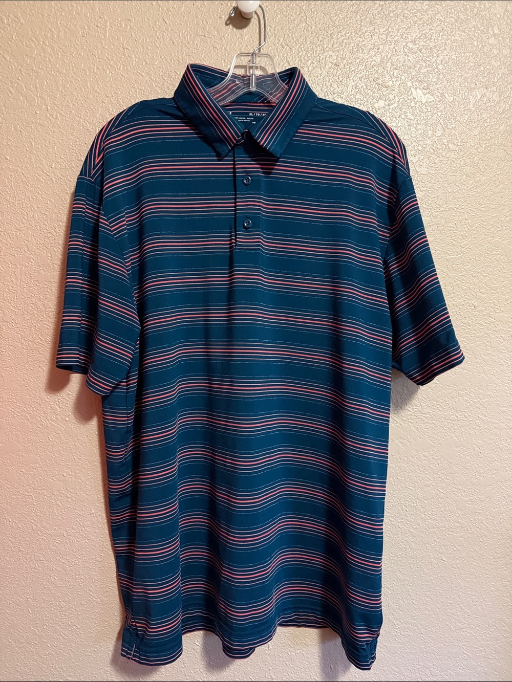 Under Armour Men's Teal Striped Polo Shirt Size XL